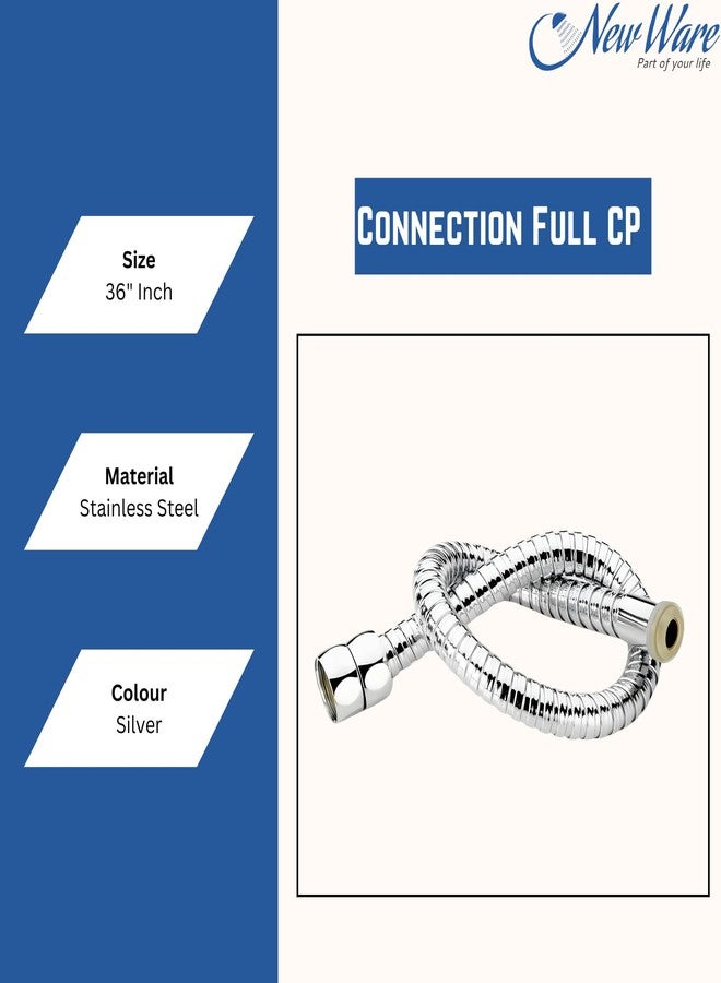 New Ware Stainless Steel Shower Tube Connection Pipe Set- Handheld Shower Head Hose- Health Faucet Hose- Durable & Heavy Duty-Silver(1 Pack) - Image 5